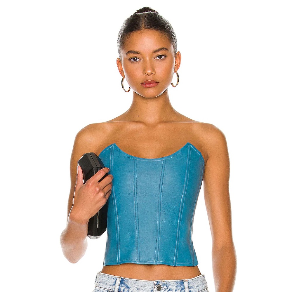 NWOT SOLD OUT: Maiou Teal Leather Corset